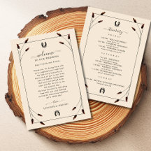 Western Boho Wedding Welcome Card mit Tour