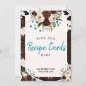 Western Boho Wildblume Rezeptionskarten hier Unter Einladung (Vorderseite)