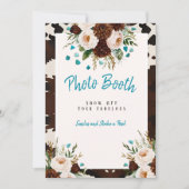 Western Boho Wildblumen Foto Stand-Zeichen Einladung (Vorderseite)