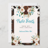 Western Boho Wildblumen Foto Stand-Zeichen Einladung (Rückseite)