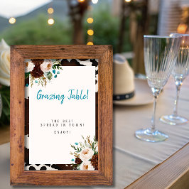 Western Boho Wildblumen "Weichtafel" Unterschrift Einladung