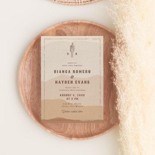 Western Boho Wüste Cactus Wedding Einladung