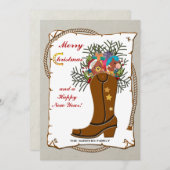 Western Boot Christmas Card Feiertagskarte (Vorne/Hinten)