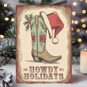 Western Boot Howdy Holidays Cowboy Weihnachten