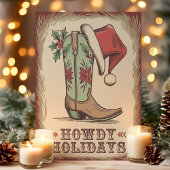 Western Boot Howdy Holidays Cowboy Weihnachten