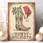 Western Boot Howdy Holidays Cowboy Weihnachten