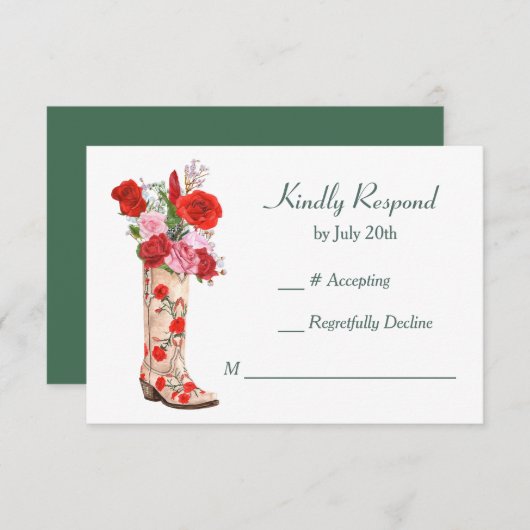 Western Boot-Rote Rosen Hochfahren von RSVP (Vorne/Hinten)