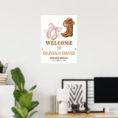Western Boots and Bows Gender Reveal Welcome Sign Poster (Heimbüro)