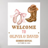 Western Boots and Bows Gender Reveal Welcome Sign Poster (Vorne)