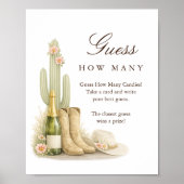 Western Boots Baby Shower Activity Guess How Many Poster (Vorne)