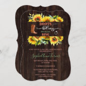 Western Boots & Bling Junggeselinnen-Abschied Einladung (Vorne/Hinten)