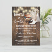 Western Boots & Books Before I do Bridal Shower Einladung (Stehend Vorderseite)