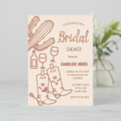 Western Boots Bubbly Boho Gold Foil Brautparty Folieneinladung (Stehend vorne)