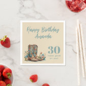 Western Boots Floral 30. Geburtstag Serviette (Beispiel)