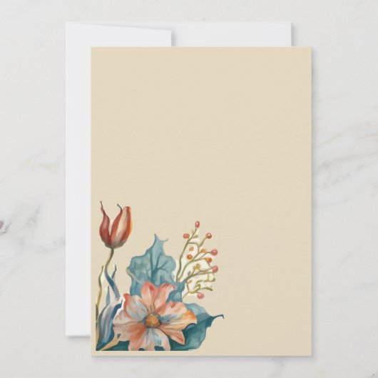 Western Boots Floral Fortieth Birthday Einladung (Rückseite)