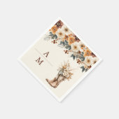 Western Boots Floral Terracotta Hochzeit Serviette (Ecke)