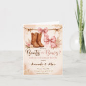 Western Boots oder Bows Geschlechterenthüllungs-Ei Einladung (Vorderseite)