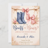 Western Boots oder Bows Geschlechtsenthüllungs-Ein Einladung (Vorderseite)