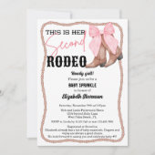 Western Boots Pink Bow Rodeo Second Baby Sprinkle Einladung (Vorderseite)
