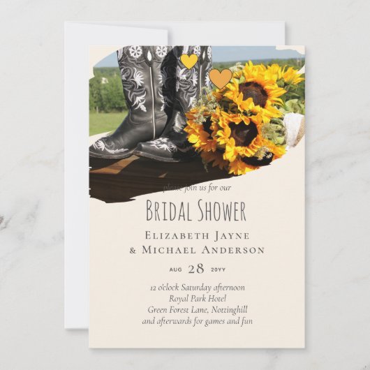 Western Boots Sonnenblumen Rustikale Hochzeit (Vorderseite)