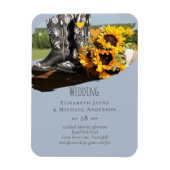 Western Boots Sonnenblumen Rustikale Hochzeit Magnet (Vertikal)