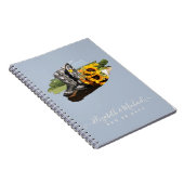 Western Boots Sonnenblumen Rustikale Hochzeit Notizblock (Rechte Seite)