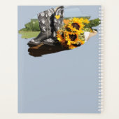 Western Boots Sonnenblumen Rustikale Hochzeit Planer (Rückseite)