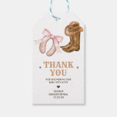 Western Boots und Schleifen Geschlecht Enthüllung Geschenkanhänger (Vorderseite)