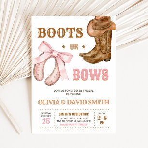 Western Boots und Schleifen Geschlechtsenthüllung Einladung
