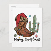 Western Boots Weihnachtsstiefel Weihnachten Weihna Einladungspostkarte (Vorne/Hinten)