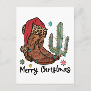 Western Boots Weihnachtsstiefel Weihnachten Weihna Einladungspostkarte