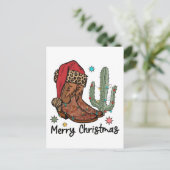 Western Boots Weihnachtsstiefel Weihnachten Weihna Einladungspostkarte (Stehend Vorderseite)