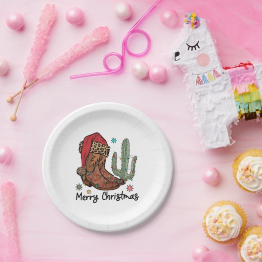 Western Boots Weihnachtsstiefel Weihnachten Weihna Pappteller (Party)