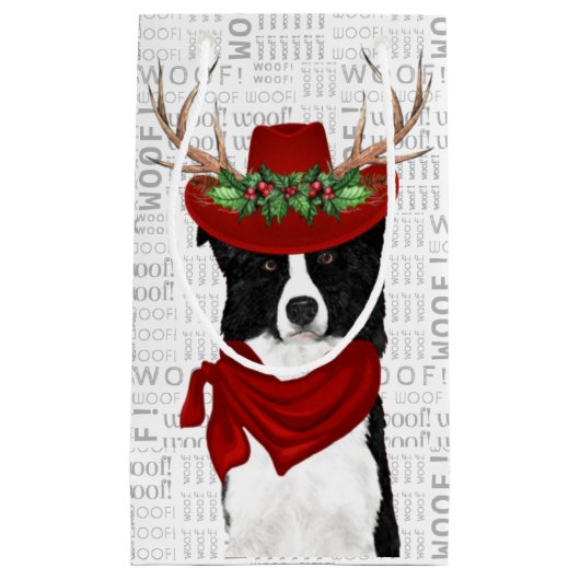 Western Border Collie Christmas Dog Kleine Geschenktüte (Vorderseite)