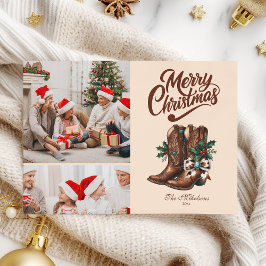 Western Bow & Boots Christmas 2 Photo  Feiertagskarte