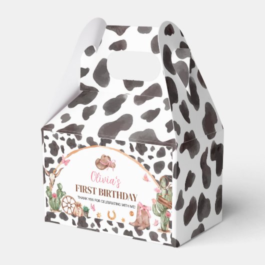 Western Bows Pink Cowgirl Geburtstag Geschenkschachtel (Vorderseite)