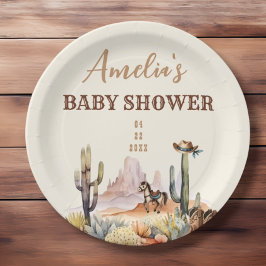 Western Boy ein kleines Cowboy Brown Baby Dusche Pappteller