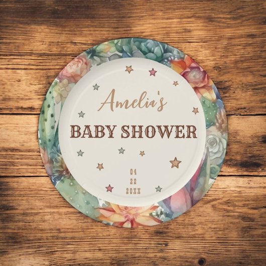 Western Boy ein kleines Cowboy Brown Baby Dusche Pappteller