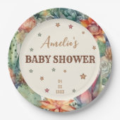 Western Boy ein kleines Cowboy Brown Baby Dusche Pappteller (Vorderseite)