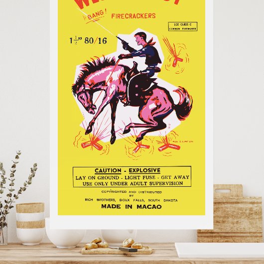 Western Boy (Vintager US-Firecracker) Poster (Küche)