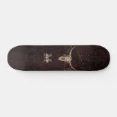 Western Braun Beige Alte Rustikale Bullskulptur Mo Skateboard (Horizontal)