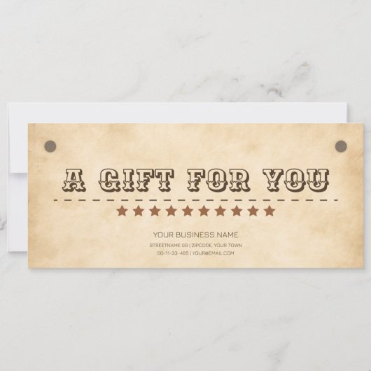 Western braun mit Logo Süd Geschenkgutschein (Vorderseite)