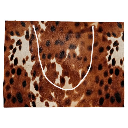 Western-Brauncreme-Hülle Große Geschenktüte (Rückseite)