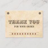 Western braunes Logo Geschäft Danke Notizkarte Visitenkarte (Vorderseite)