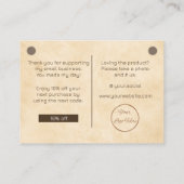 Western braunes Logo Geschäft Danke Notizkarte Visitenkarte (Rückseite)