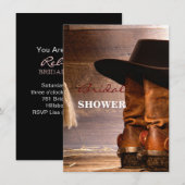 Western-Braunholz-Cowboystiefel Einladung (Vorne/Hinten)