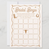 Western Brautparty Bingo Game Card Einladung (Vorderseite)