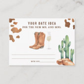 Western Brautparty Datum Nachttipps Datum jar Begleitkarte (Vorderseite)