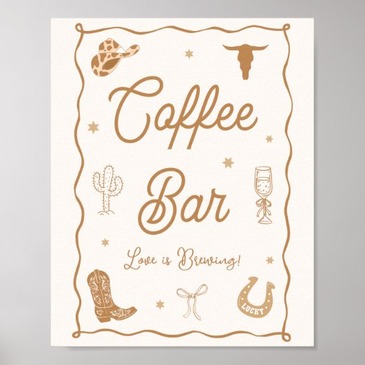 Western Brautparty Kaffee Bar Poster (Vorne)