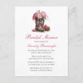 Western Brautparty Rustikale Blumencowboy Stiefel Einladungspostkarte (Vorderseite)